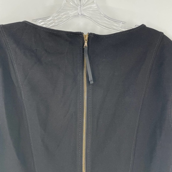 Loft Floral Lace Embroidered Sheath Dress Black Blue - Picture 5 of 7